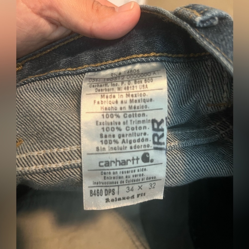 Carhartt Regular Fit Blue Jeans Size 34x32 - Picture 6 of 6